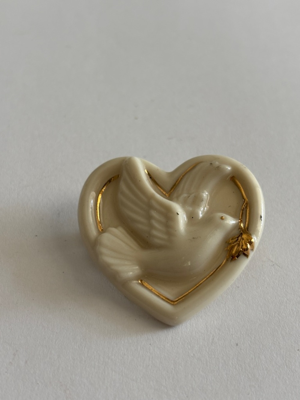 Vintage Lenox dove heart brooch.